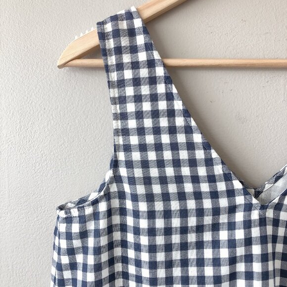 Theory blue checkered gingham blouse small - Picture 12 of 16